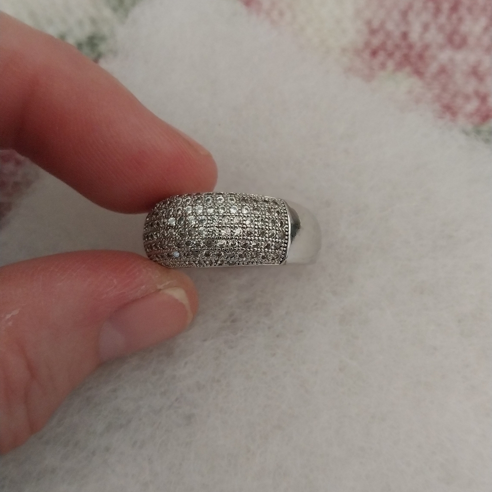 S925, sterling silver,  size 8 women ring, zircon